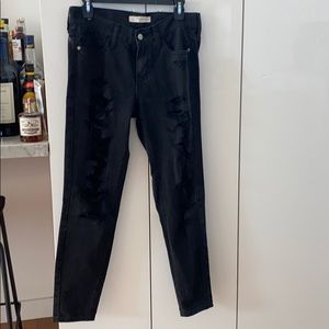 Abercrombie and Fitch washed black ripped jeans